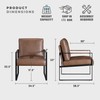 Lexicon Modern Accent Chair, Faux Leather Upholstered Living Room Chair