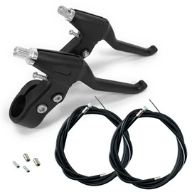 Universal Bicycle Brake Lever/Bike Brake Handle & Brake Cable, 22mm Compatible for Most Bicycle, Road Bike, Mountain Bike [Black - Pair], BL-01