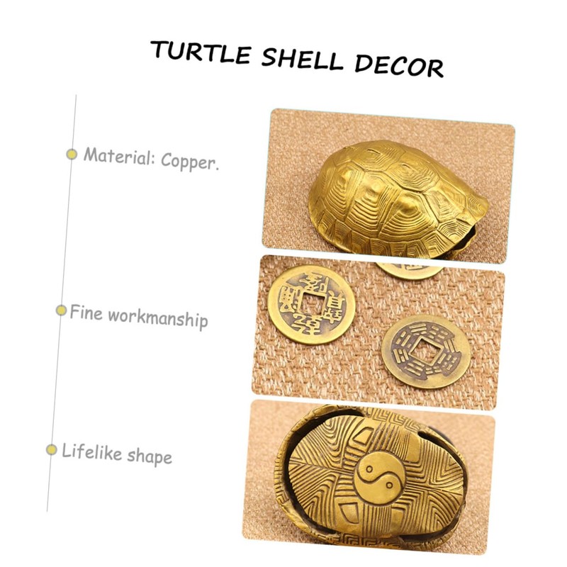 ABOOFAN 1Set Copper Turtle Shell Decoration Wealth Craft Ornament for