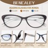 Bencaley 3 Pack 2.0x Reading Glasses Blue Light Blocking Stylish