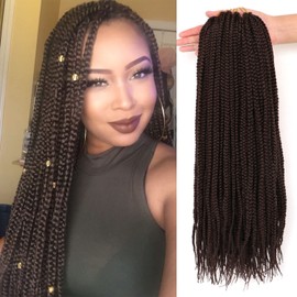 7Packs/Lot Box Braids Crochet Hair Extensions Pre looped Crochet Hair Crochet Braids Box Braid Crochet Hair Crochet Braids Hair for Black Women(22 Inchs #4)
