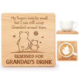 HOWAF Grandad Gifts for Fathers Day, Grandad Coaster Reserved For Grandad's Drink, Funny Coaster For Grandad, Gifts for Grandad Father's Day, Christmas, Grandad Birthday Gifts, Grandfather Presents