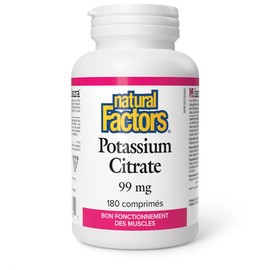 Natural Factors Potassium Citrate 99 mg 180 Tablets, Healthy Muscle Function