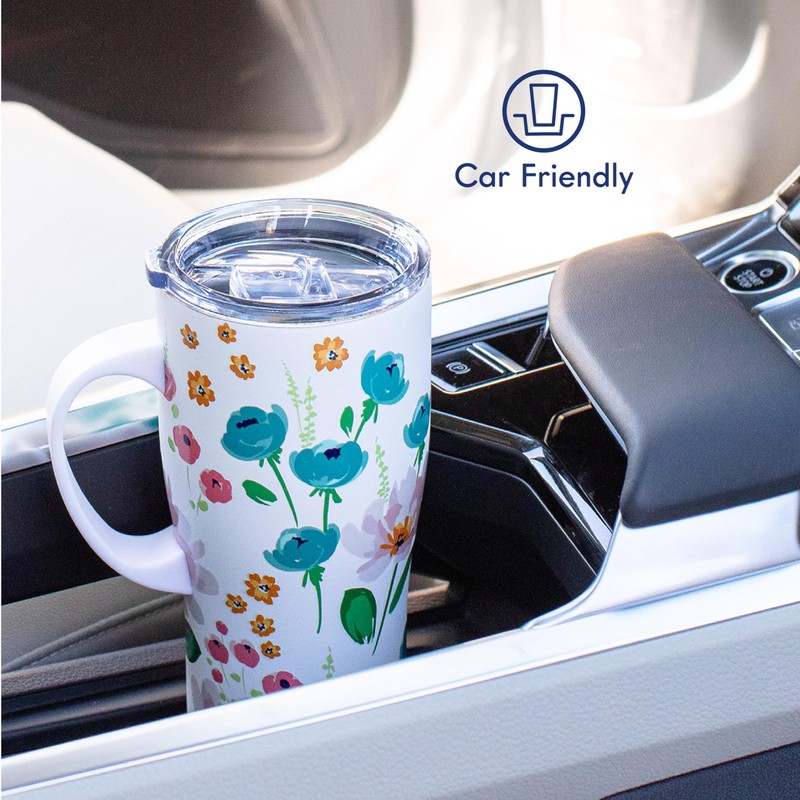 20oz Stainless Steel Handle Tumbler with Triple Insulation & Copper