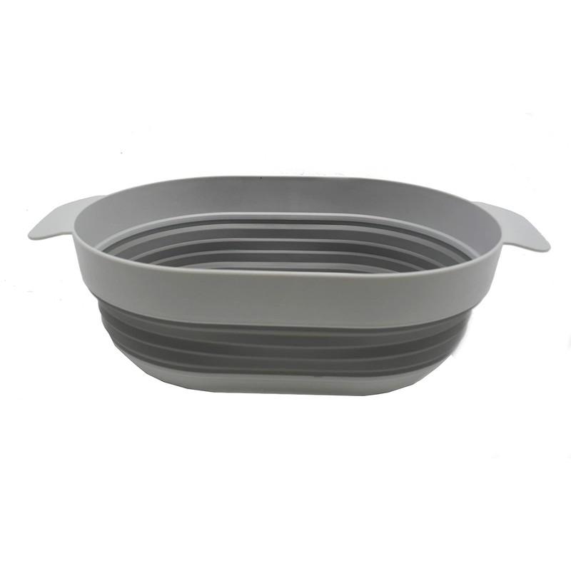 SAMMART 3L Over The Sink Oval Colander (Grey, 1)