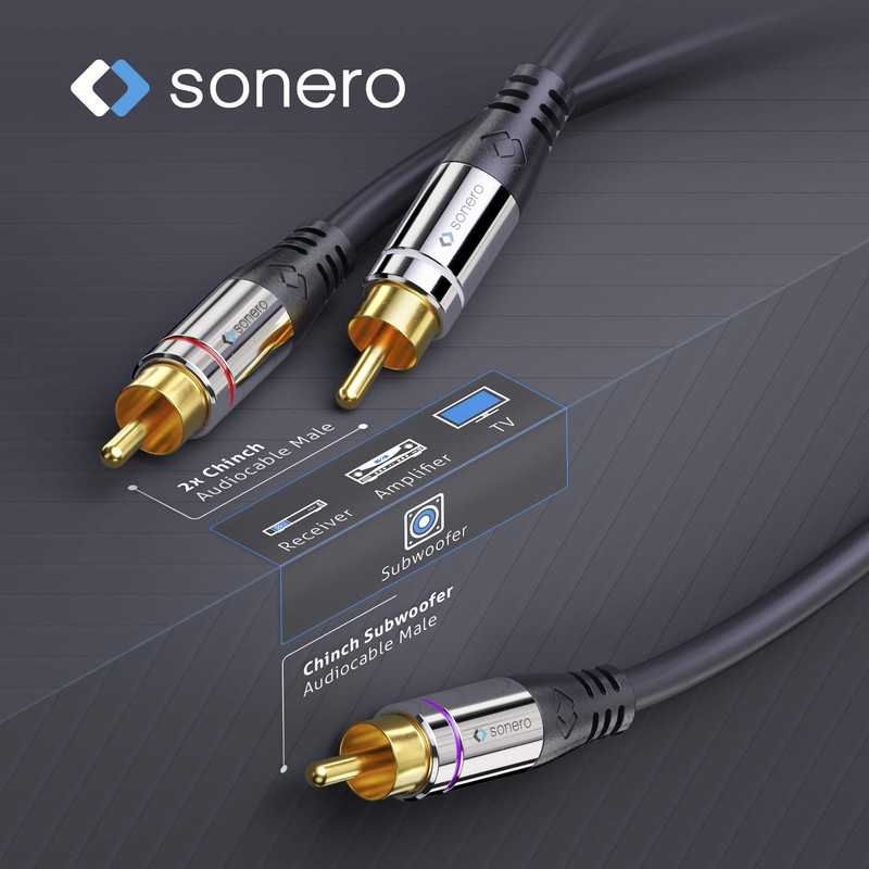 Sonero Premium RCA Audio Cable 1x RCA Male to 2x