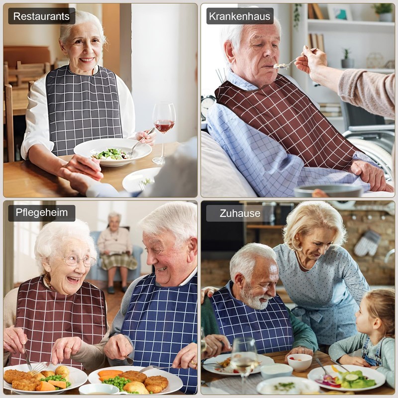 GRKJGytech Disposable Bibs Pack of 3 Waterproof Food Protection Bibs,