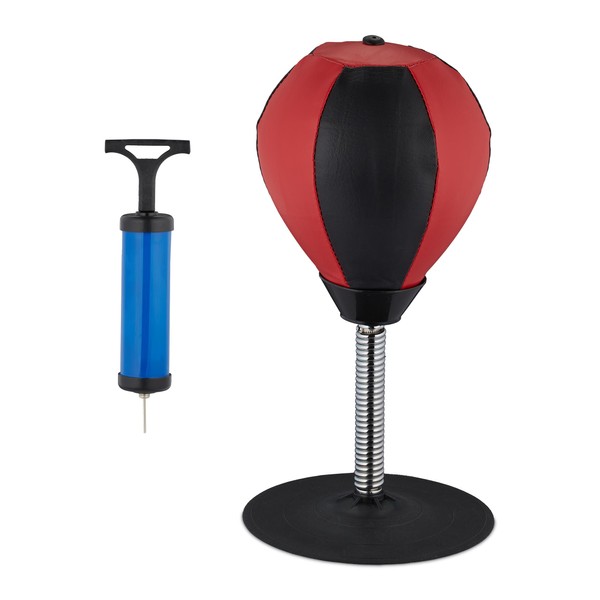 Relaxdays Table Punch Bag, Desk Punching Ball for Office, Mini