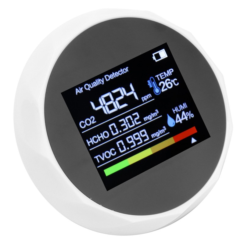 Air Quality Detector Multifunction TVOC CO2 Detector Digital Temperature Humidity