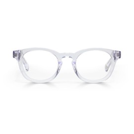 eyebobs Waylaid Wide Premium Unisex Reading Glasses, Crystal Front and Temples, 2.00 Strength