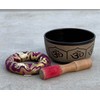 DharmaObjects® Yoga Meditation 6 Inches Ganesh/OM Peace Singing Bowl/Cushion/Rosewood Mallet
