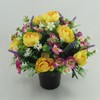Artificial Grave Flower Arrangement with yellow ranunculus and mini spring