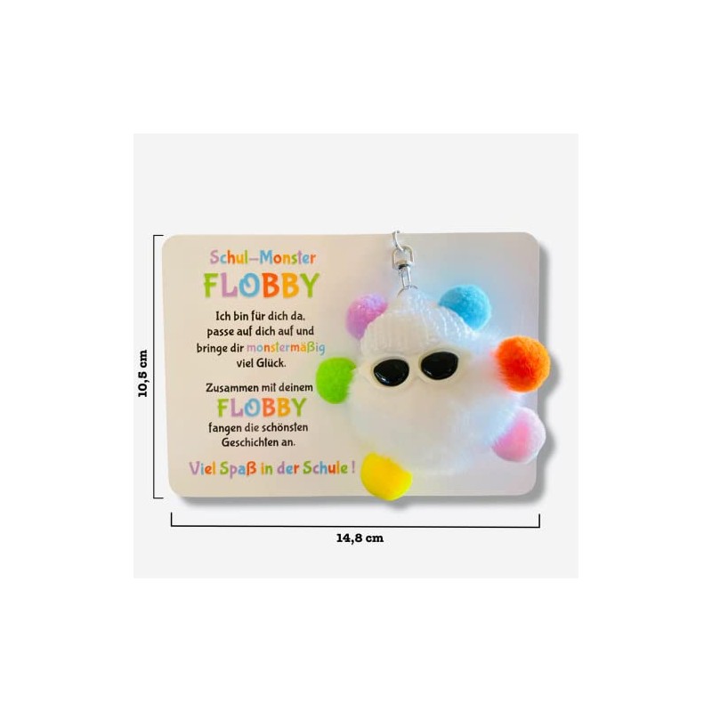 Endlich Schulkind! Mut-Monster FLOBBY, Geschenk Einschulung, Glücksbringer, Mutmacher, Schultüte, Lernhelfer,