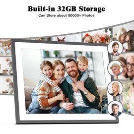 17" Digital Photo Frame Large-Digital-Picture-Frame - 32GB Touchscreen Display, Auto-Rotate, Load Photo Video from Phone to Digital Frame Via App or Email, Free Cloud, Birthday Gifts for Mom Dad