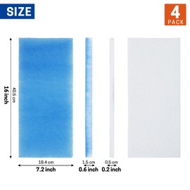 WISEPRO 4 PCS Airbrush Spray Booth Filter, 2 Layer Paint Booth Filters Spray Booth Replace Filter Compatible with Master, Paasche, Sky Enterprise, Airhobby