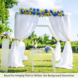 Wedding Curtain Wedding Arch, Valance White Chiffon Fabric Grape Arch, Curtains Tulle Decorative Fabric, Free Decoration, Curtains Tulle Party Wedding Decoration Birthday Christening Photo Background