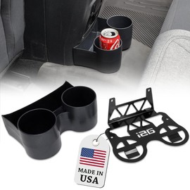 IAG Removable Rear Dual Cup Holder - Made in USA for Ford Bronco 2021+ 2/4 Door (NOT Sport), Easy Installation for Back seat