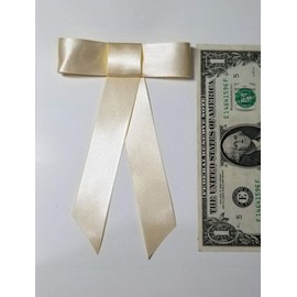 EmilyRose Couture Satin Hair Bow Collection (Alligator Clip, Ivory)