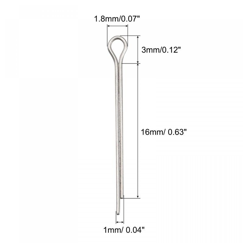 sourcing map Split Cotter Pin, 1mm x 16mm Stainless Steel