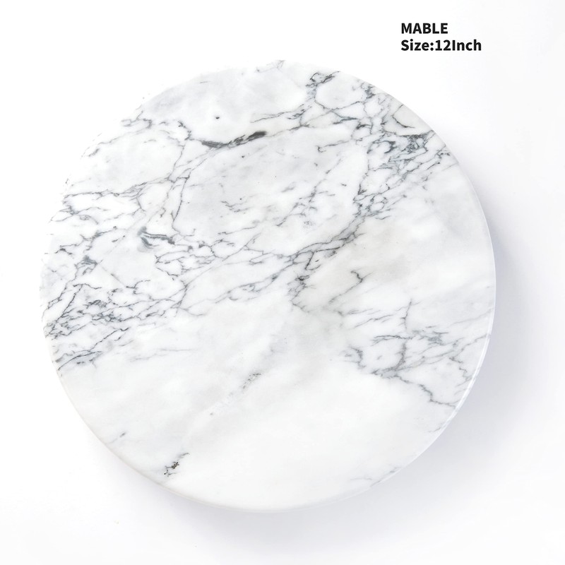 jalz jalz 12'' Marble Lazy Susan for Countertop Kitchen Turntable