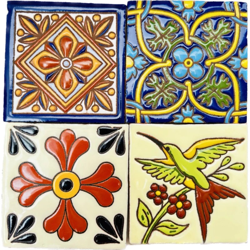 Escanver 30x Azulejos Mosaicos Premium Talavera Confetti Relieve 10cm