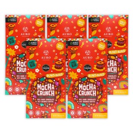 Auro Mocha Crunch 55% Dark Chocolate 5 Pack - Filipino Chocolate - Premium, Made At Origin, Direct Trade, Bean-to-Bar, Woman Owned, BIPOC Owned - Vegan, Halal - Bundle