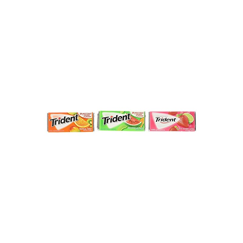 Trident Fruit Variety Pack Sugar Free Gum, 14 Count, Pack