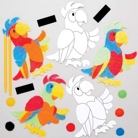 Baker Ross Sand Art Magnets Parrot Kids Craft Projects (Pack of 6) Medium