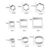 24 Pieces Cookie Cutter Shapes Baking Set, Rectangle Square Circle