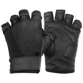 Superset Leather Workout Gloves for Weight-Lifting (Padded) Perfect for Gym Training (Breathable) Black (Black W/Black, 8 Mens S Womens L)