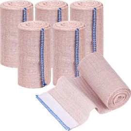 Elastic Bandage Wrap 6 Pack Stretch Compression Bandage Wraps Stretches up to 4.5M for Legs Knees Ankles Wrists Elbows Shoulders Athletic Stretchable Bandage Wrap with Self-Closure