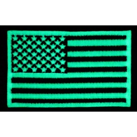 Graphic Dust {Glow in The Dark} Tactical USA America United States Flag Embroidered Patch + Hook and Loop US Army Military Uniform Costume Emblem