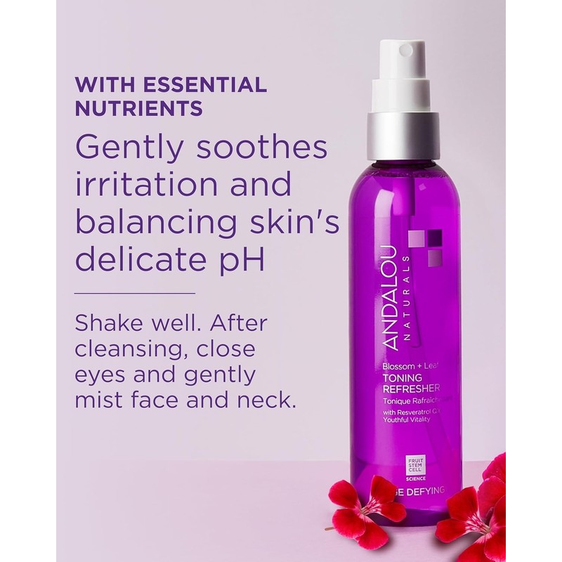 Andalou Natural Blossom + Leaf Toning Refresher 6oz Hydrating Toner