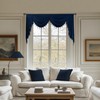 KNEOQIT Luxury Navy Blue Velvet Curtain Valance, Soft Touch Rod