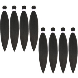 Alrence Pre Stretched Braiding Hair Long Braid 20 Inch 8 Packs Professional Braiding Hair Extensions Synthetic Crochet Twist Braids (20 Inch, 4#)