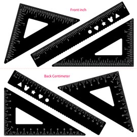 AYOYO 4-Pack Premium Metal Geometry Set - 8 Inch Aluminum Drafting Tools with Protractor, Dual Scale Rulers (cm/mm & inches) - Portable Engineering Kit for Students & Professionals