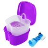 Colorful Denture Bath Case with Brush, Denture Cup Soaking Holder