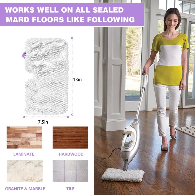 Tidy Monster 4 Pack Microfiber Steam Mop Replacement Pads for