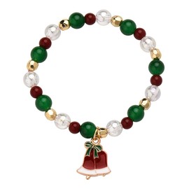Christmas Bracelets for Women Girls Xmas Gifts for Teenage Girls Bracelets Bell Bracelet for Women Christmas Beaded Bracelet Good Luck Crystal Bracelet New Year Xmas Stretchy Bracelets
