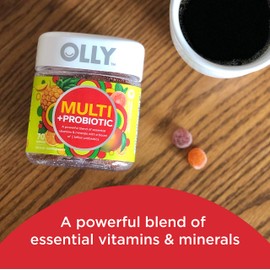 OLLY Olly Multi + Probiotic Adult Multivitamin Gummy, 1 Billion CFUs, Digestive and Immune Support Chewable Supplement, Tropical Twist, 35 Day Supply - 70 Count