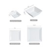 Porlien 16-Piece Classic Square Dinnerware Set for 4-Square Dinner Plates,