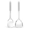 Joyfair 2Pcs Stainless Steel Spatula Set, Sturdy Solid & Slotted