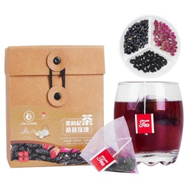 APEACHGIRL Mulberry Black Wolfberry Rose Tea Bags, 100g (4g x 25 Packs), Combination Flower and Fruit Tea Bags, Aluminum Foil Bag, Tonifying Blood and Qi/Relieve Fatigue/Sleep Meliorating