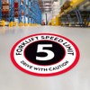 Forklift Floor Decal (Forklift Speed Limit Drive with Caution, 11")
