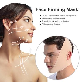 XBFOCNH 1 x Face Lifting Mask, V-Line Mask, Double Chin Lifting Belt, V-Line Mask, Painless Face Lifting Bandage to Eliminate Saggy Skin Tightening, Firming Anti-Wrinkle (L)