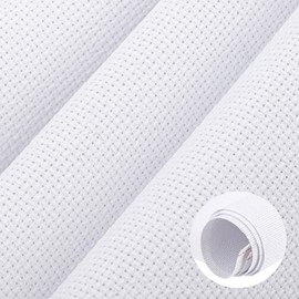 Needlepoint Canvas 39" X 59" Needlepoint Mesh 14 Mesh Blank Canvas White Cotton Cross Stitch Canvas for Embroidery, Cross Stitch and Knit Fabric