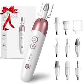 Vexloria Electric Nail File, Professional Nail Drill, Electric Manicure Pedicure Set with 8 Drill Bits, 5 Modes Adjustable Nail Drill, Electric Nail File Set for Gel/Acrylic Nails and Hard Cuticles