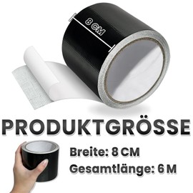 Birllaid Repair Tape for Fabric Tarpaulins, Truck Tarpaulin Repair Special Tape, 6 m x 8 cm for Truck Tarpaulin, Awning, Tent, Dinghy, Strong Sticky, Waterproof, Abrasion Resistance, Black