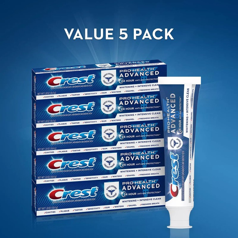 Clean Crest Pro-Health Advanced Whitening + Intensive Clean Toothpaste, 5.8