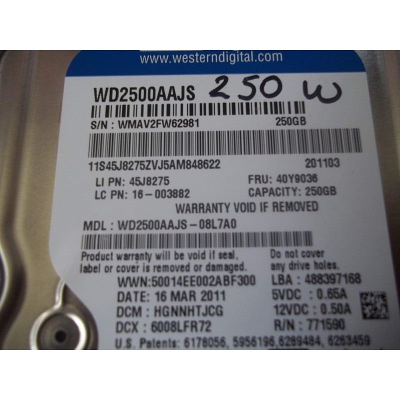 Western Digital WD2500AAJS 250GB Caviar Blue Hard Drive